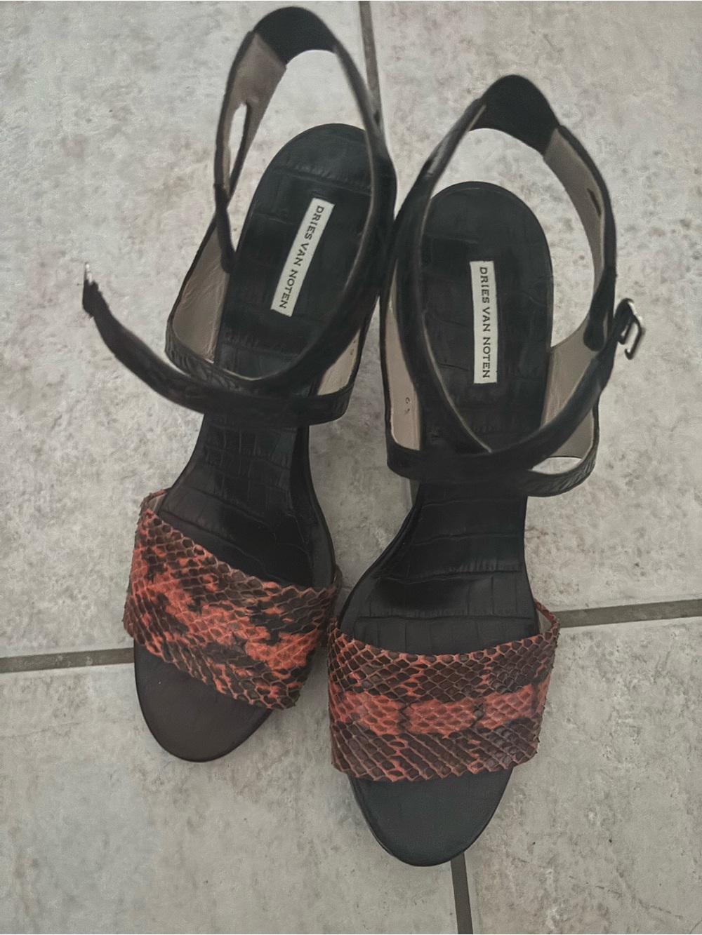 Dries Van Noten Snake sandals Strappy Heels open toe shoes